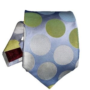 LOUIS QUATORZE PARIS  TIE LUXURY SILK 100% GORGEOUS LIGHT GREY GREEN SILVER